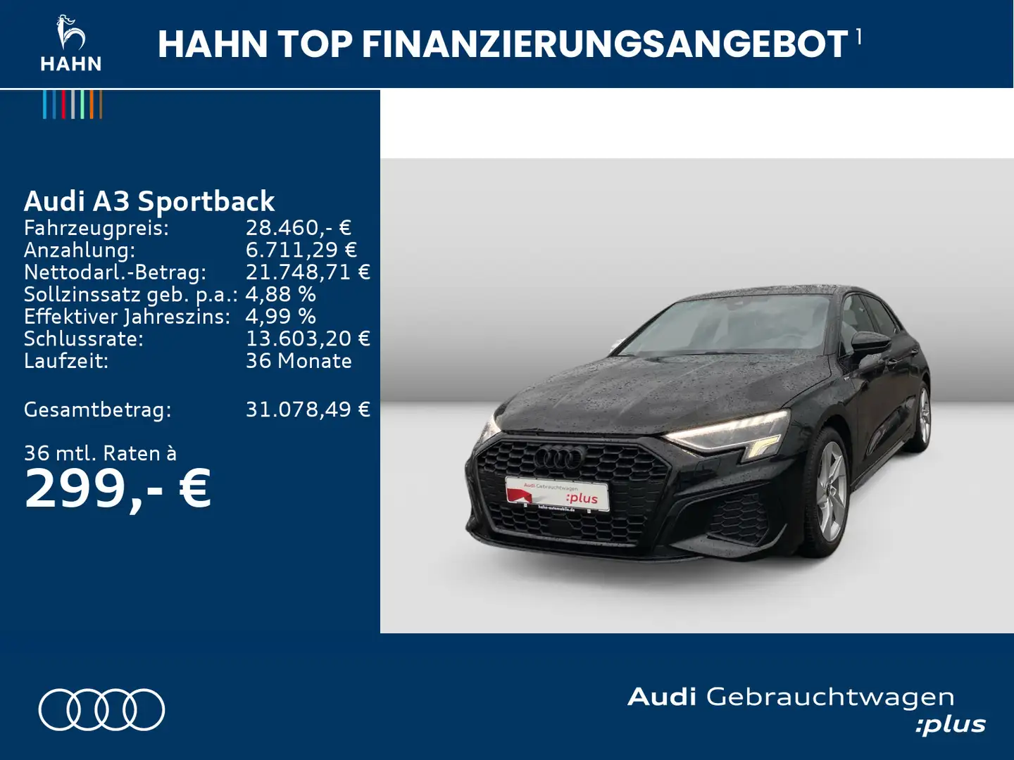 Audi A3 35TFSI S line CAM Pano ACC Schwarz - 2