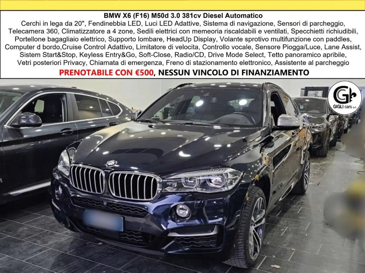 BMW X6 M M50d Tetto Cam 360 Clima4zone HeadUp Dispaly C.20" Czarny - 1