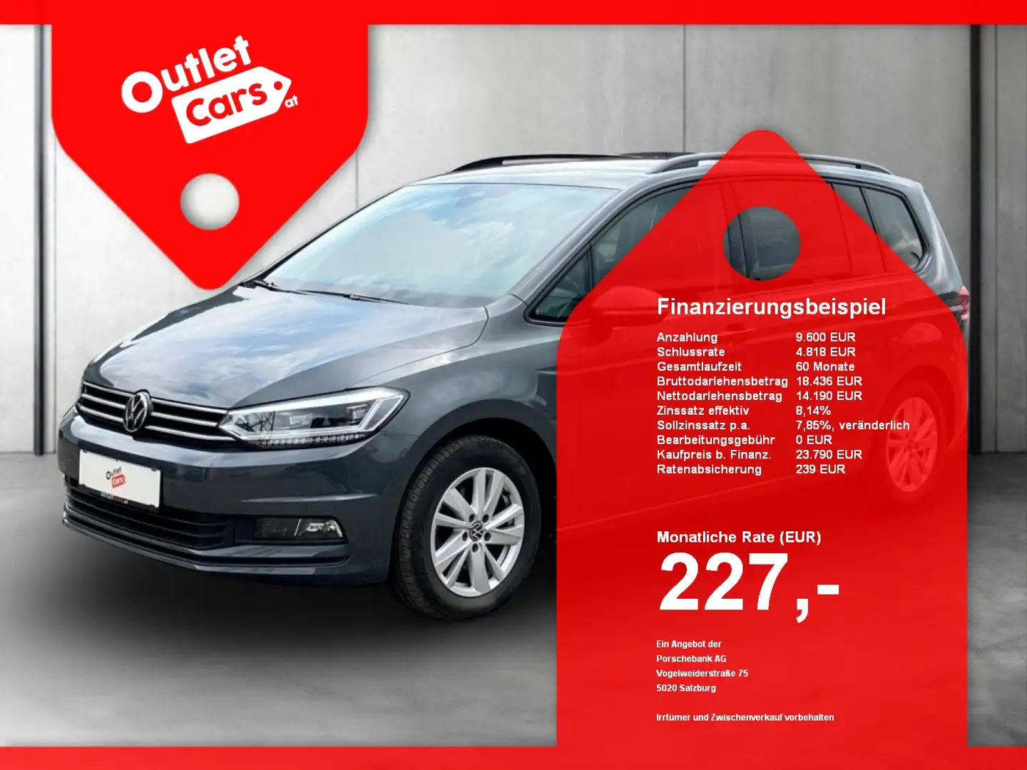 Volkswagen Touran 2.0 TDI LED+NAVI+RADAR+RFK+Virtual+PDC Grau - 1