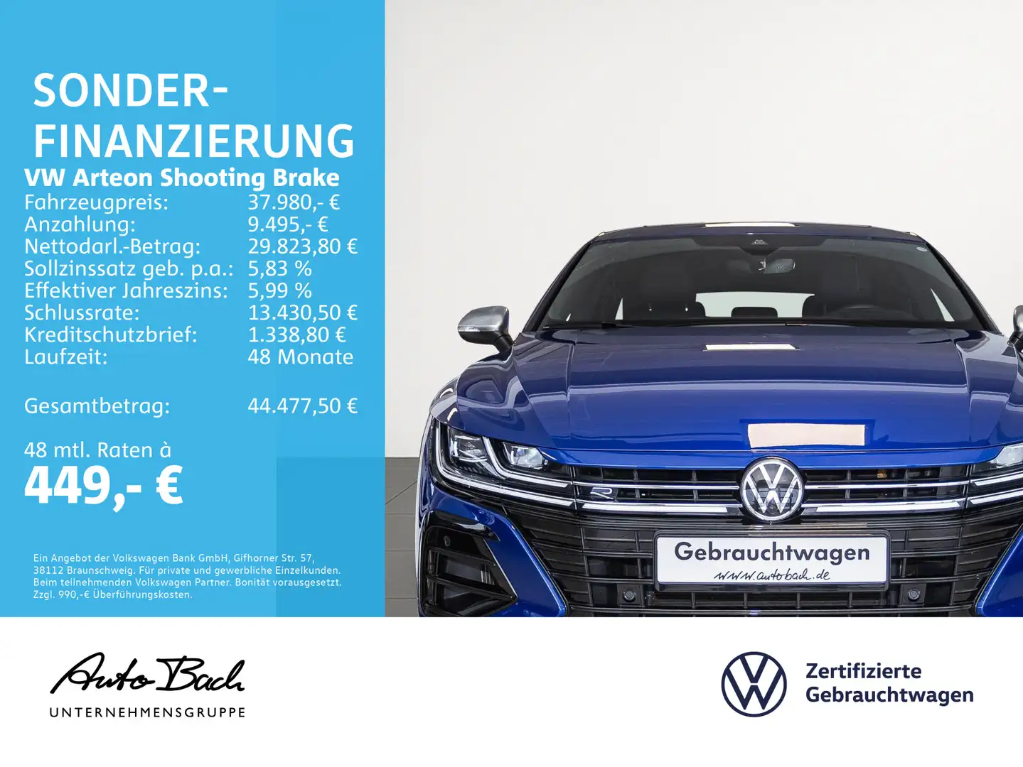 Volkswagen Arteon R 2.0TSI 4M DSG HuD Panora Blau - 2