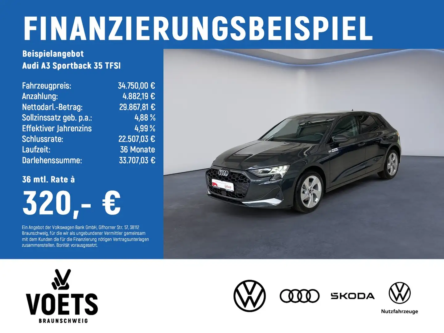 Audi A3 Sportback 35 TFSI Grau - 2