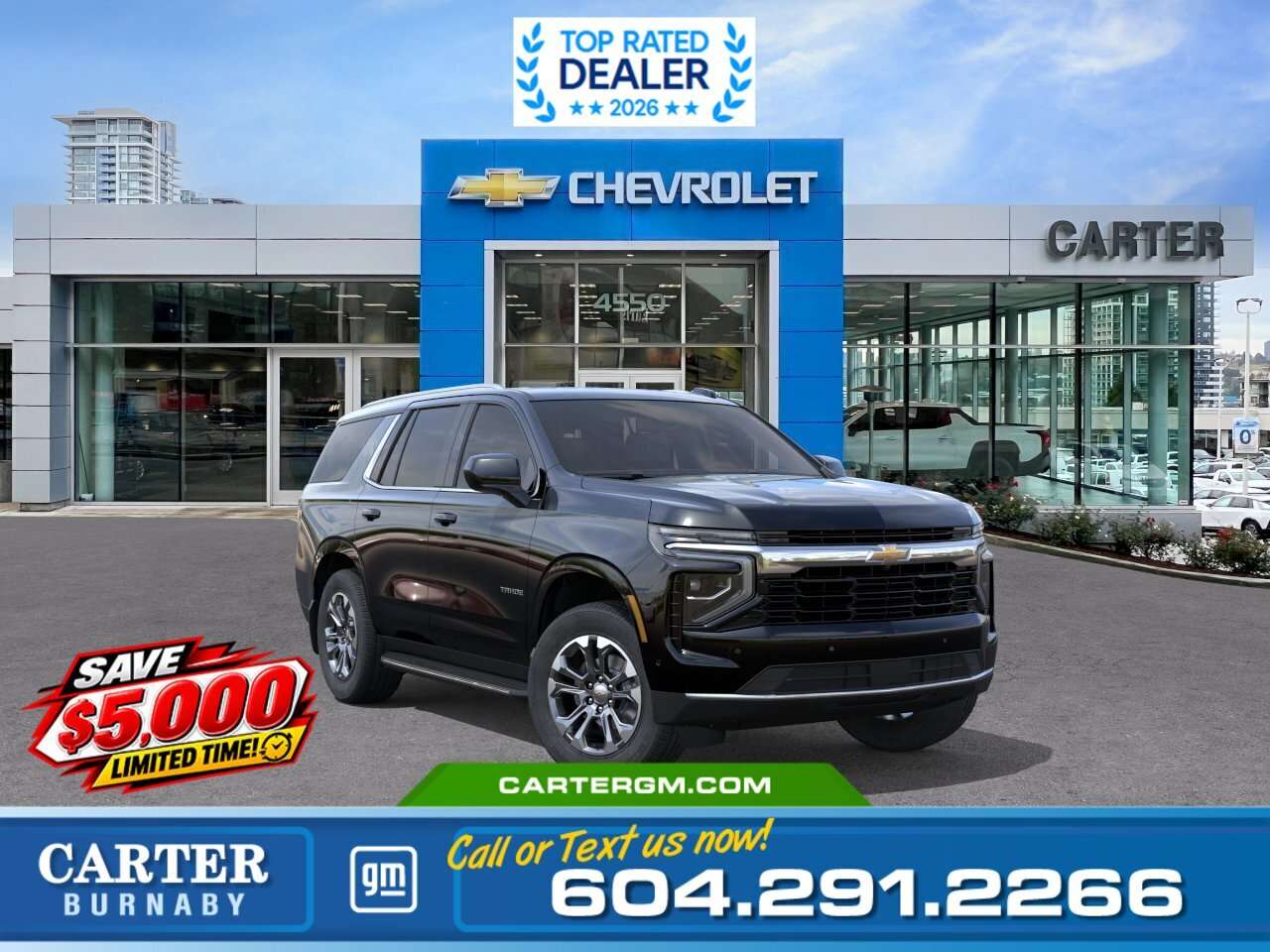 Black 2026 Chevrolet Tahoe SUV / Crossover Four-Wheel Drive Automatic