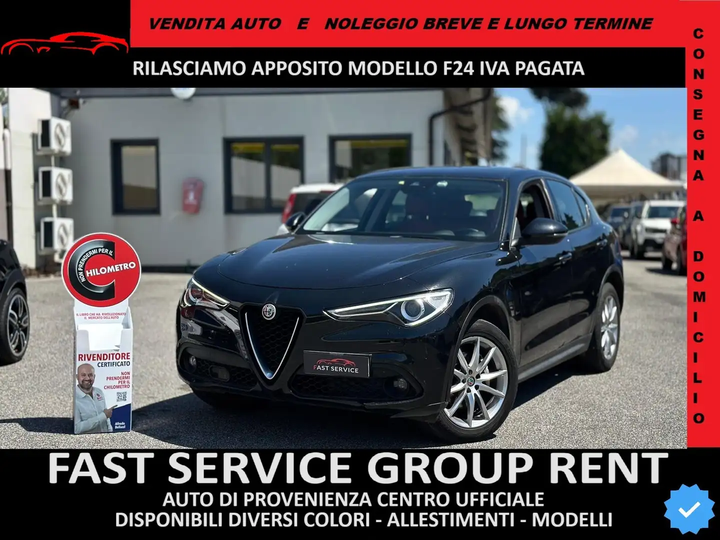 Alfa Romeo Stelvio 2.2 t Super Q4 210cv auto TELECAMERA NAVI PELLE Zwart - 1