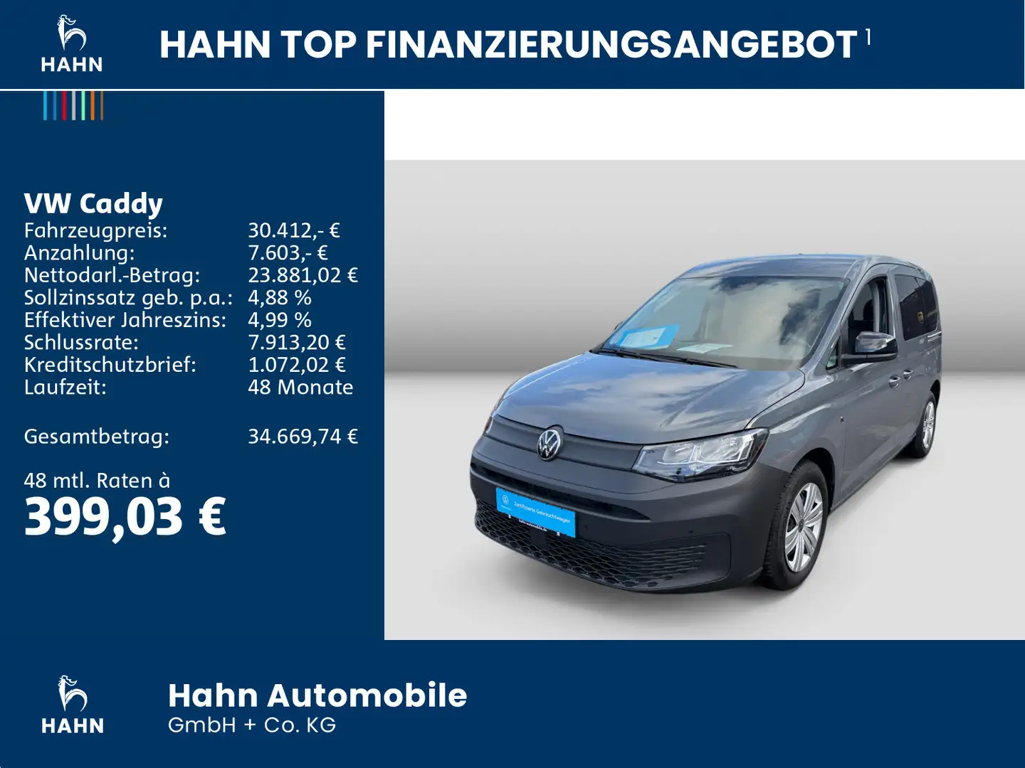 Volkswagen Caddy 1,5TSI 85kW DSG PDC StHz KLIMA Grijs - 2