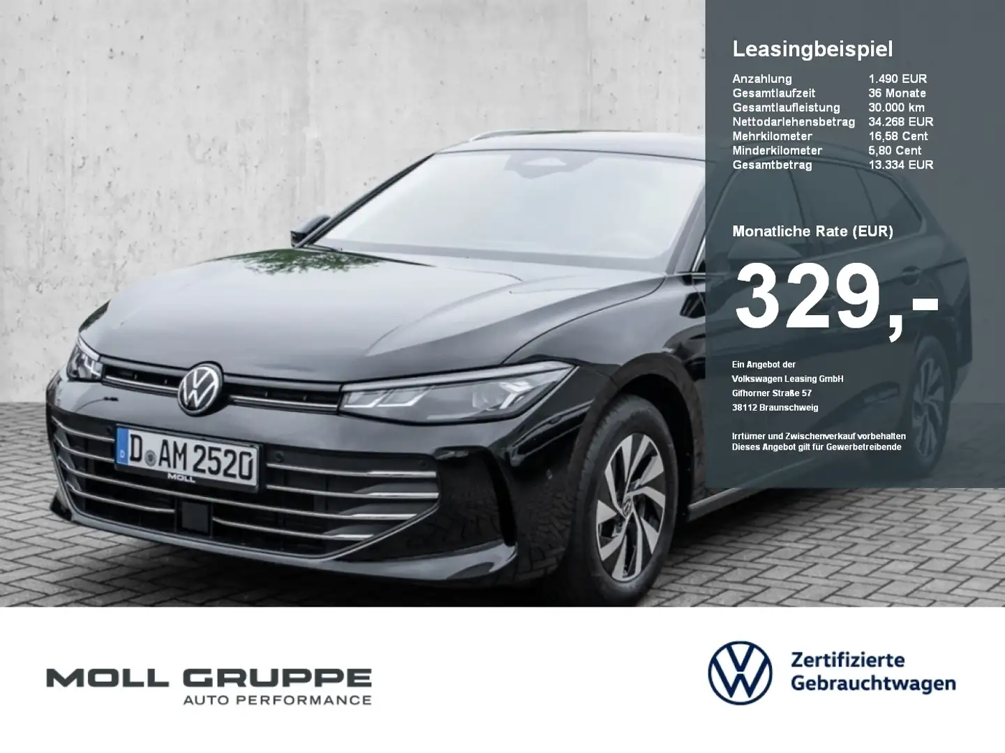 Volkswagen Passat Business 2.0 l TDI DSG NAVI/MASSAGE/ACC Noir - 1