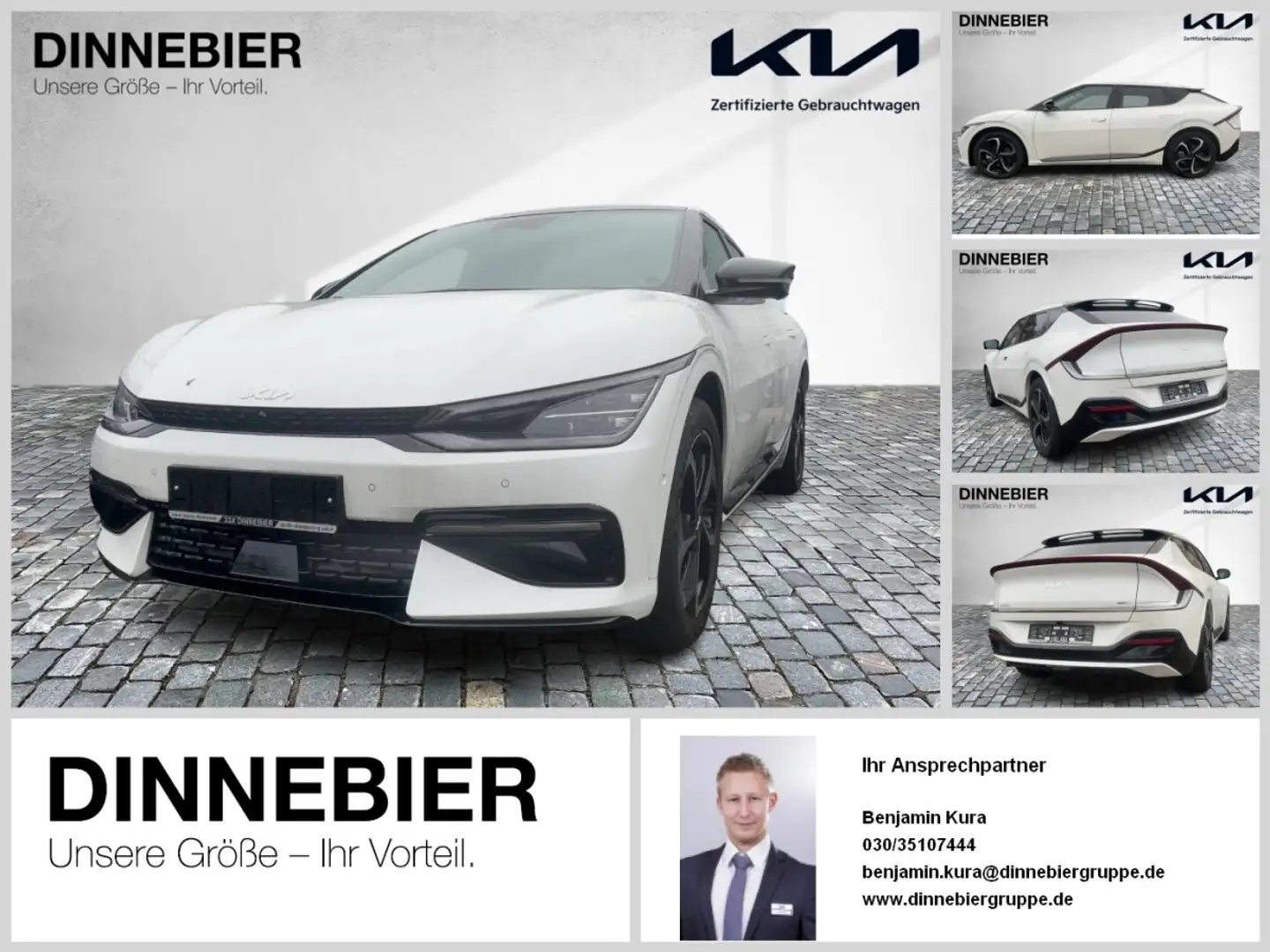 Kia EV6 77.4 RWD GT-Line Glasdach +  Wärmepumpe Weiß - 1