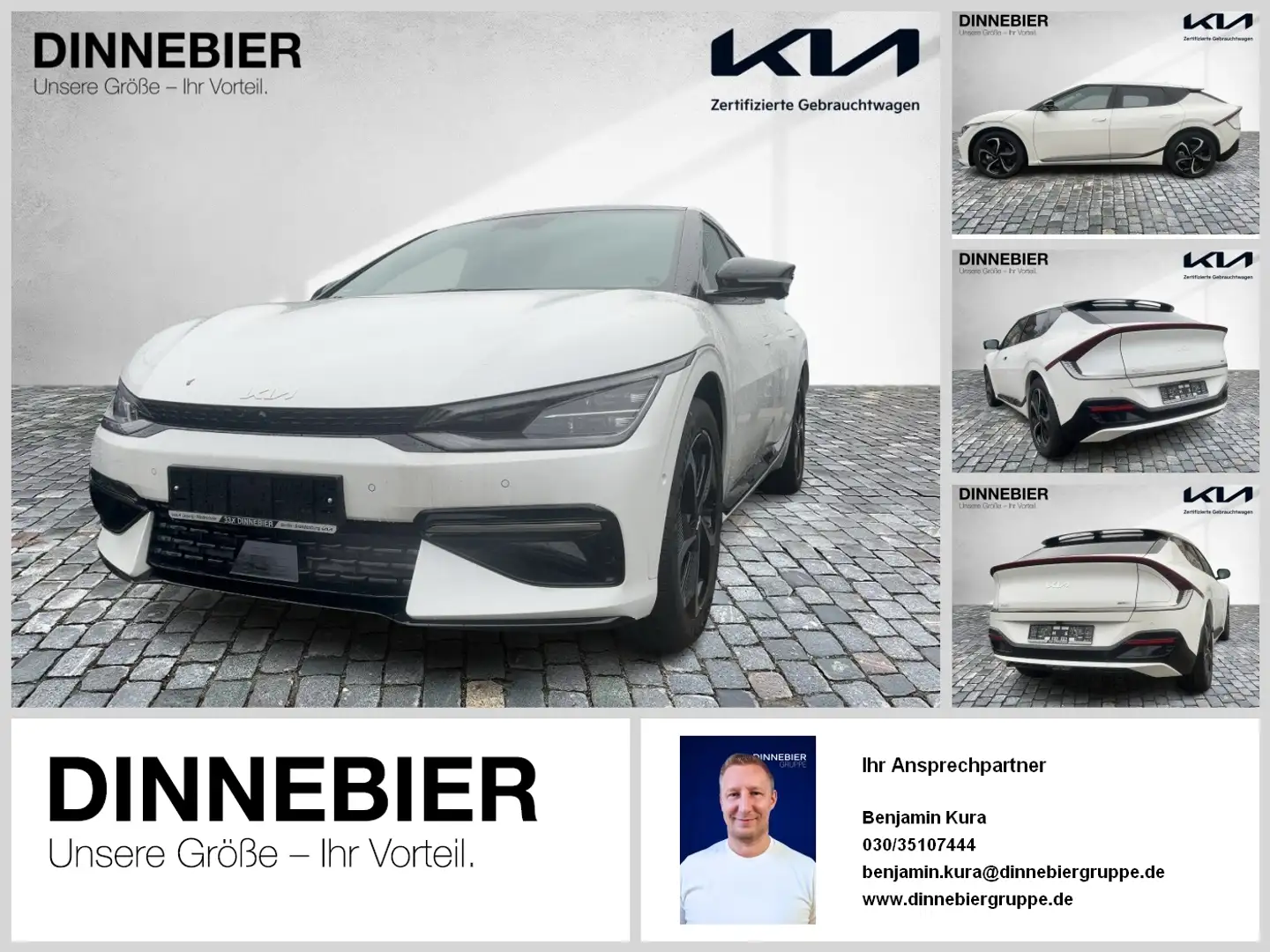 Kia EV6 77.4 RWD GT-Line Glasdach +  Wärmepumpe Weiß - 1