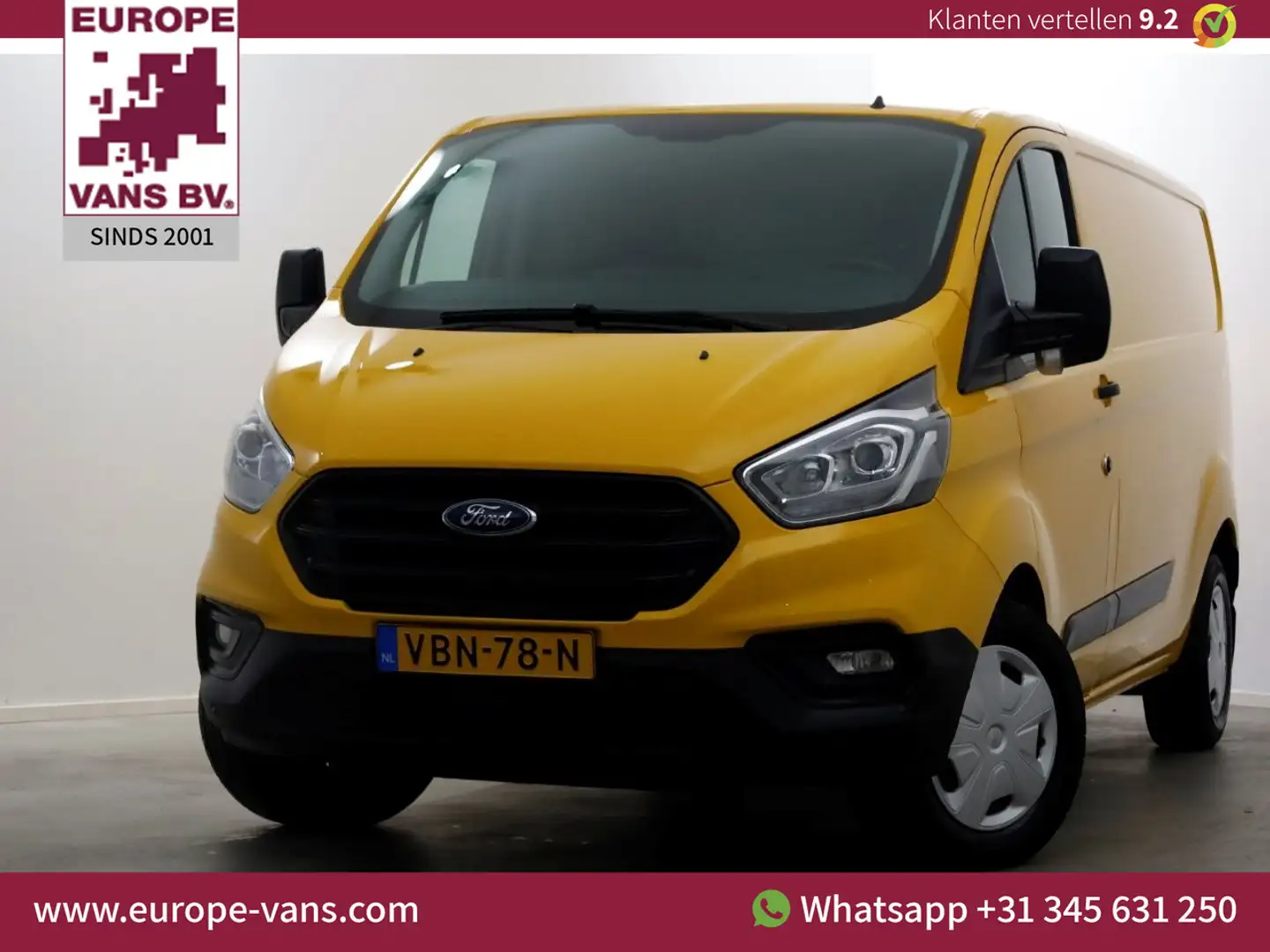 Ford Transit Custom 340 2.0 TDCI 130pk L2H1 Trend Airco/Trekhaak 2800k Geel - 1