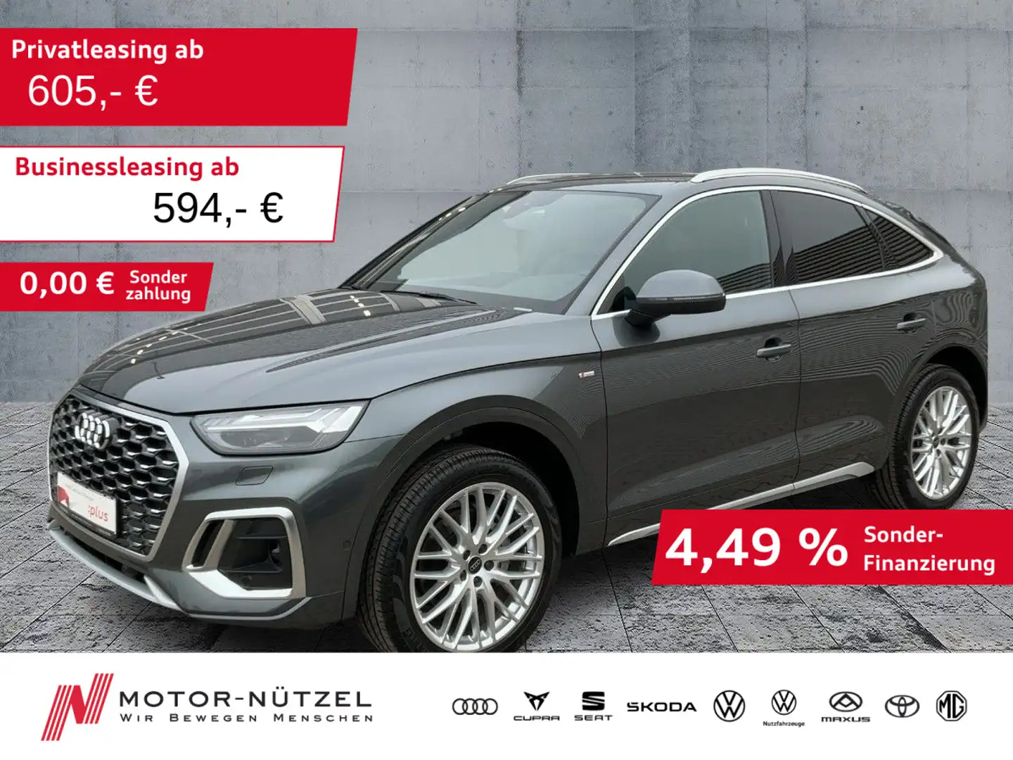 Audi Q5 40 TFSI S-LINE MATRIX+NAVI+ACC+AHK Grau - 1