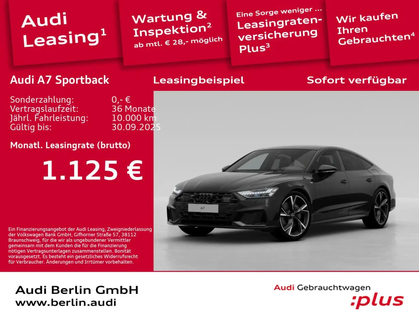 Audi A7 Sportback 50 TFSI e quattro S tronic Schwarz - 1