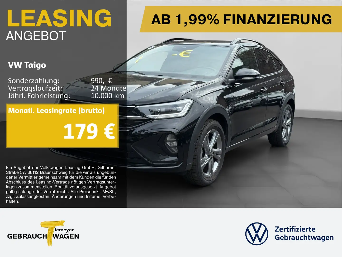Volkswagen Taigo 1.0 TSI R-LINE LM17 IQ.LIGHT NAVI ASSIST Schwarz - 1