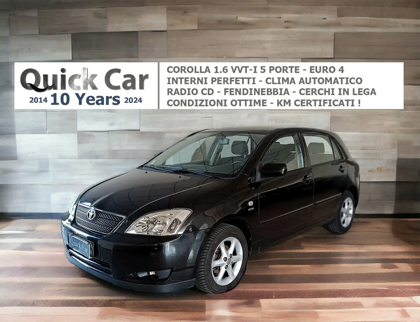 Toyota Corolla 5p 1.6 vvt-i KM CERTIFICATI,AUTENTICA OCCASIONE ! Fekete - 1