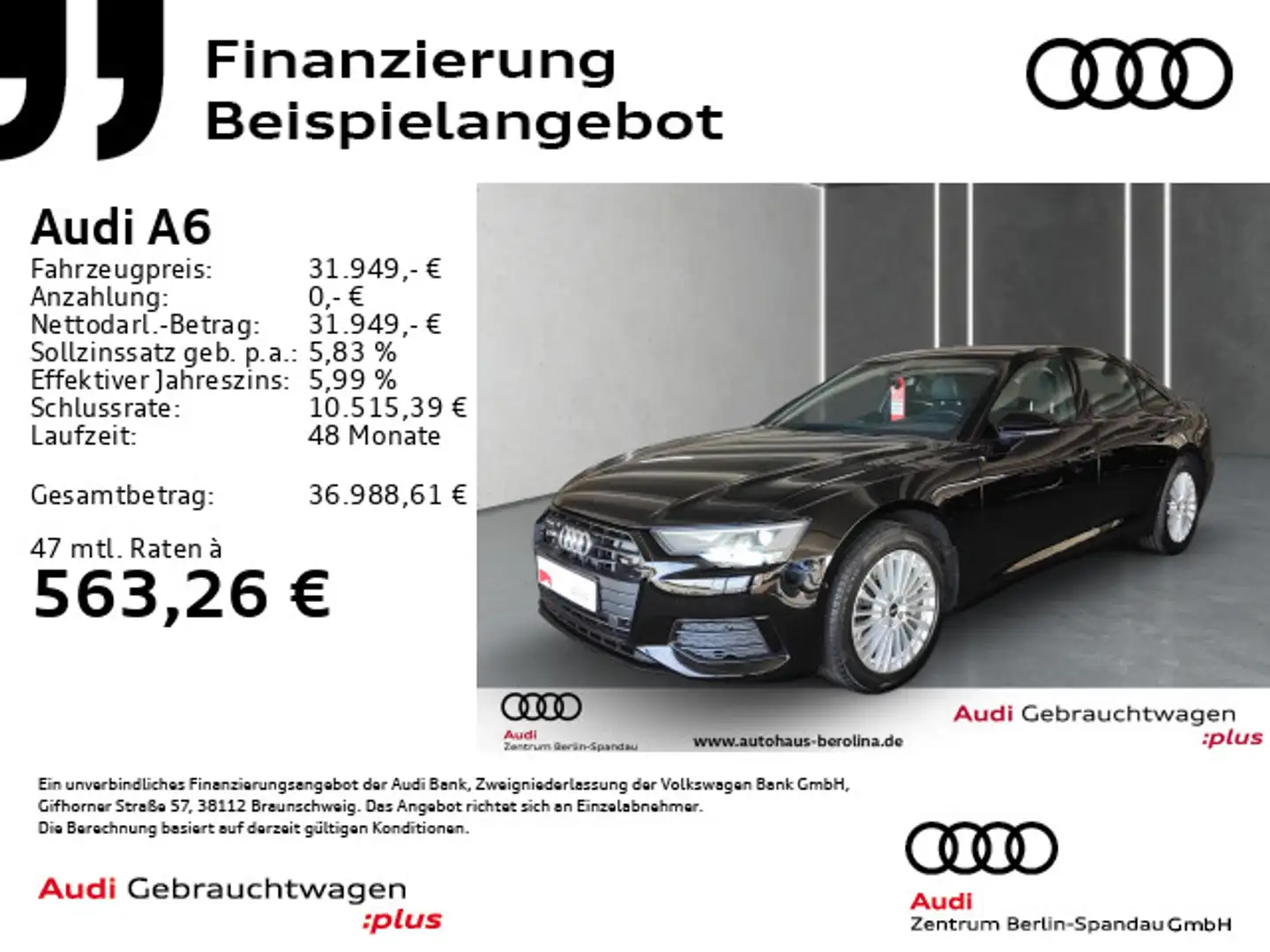 Audi A6 A6 Lim. 50 TFSI e qu. Design S tronic *R-CAM* Schwarz - 1