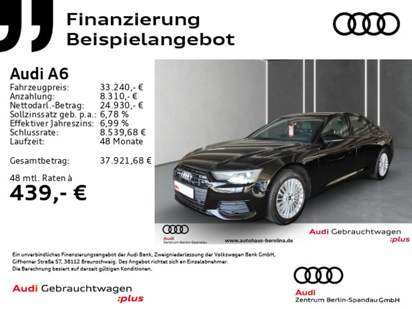 Audi A6 A6 Lim. 50 TFSI e qu. Design S tronic *R-CAM* Schwarz - 1