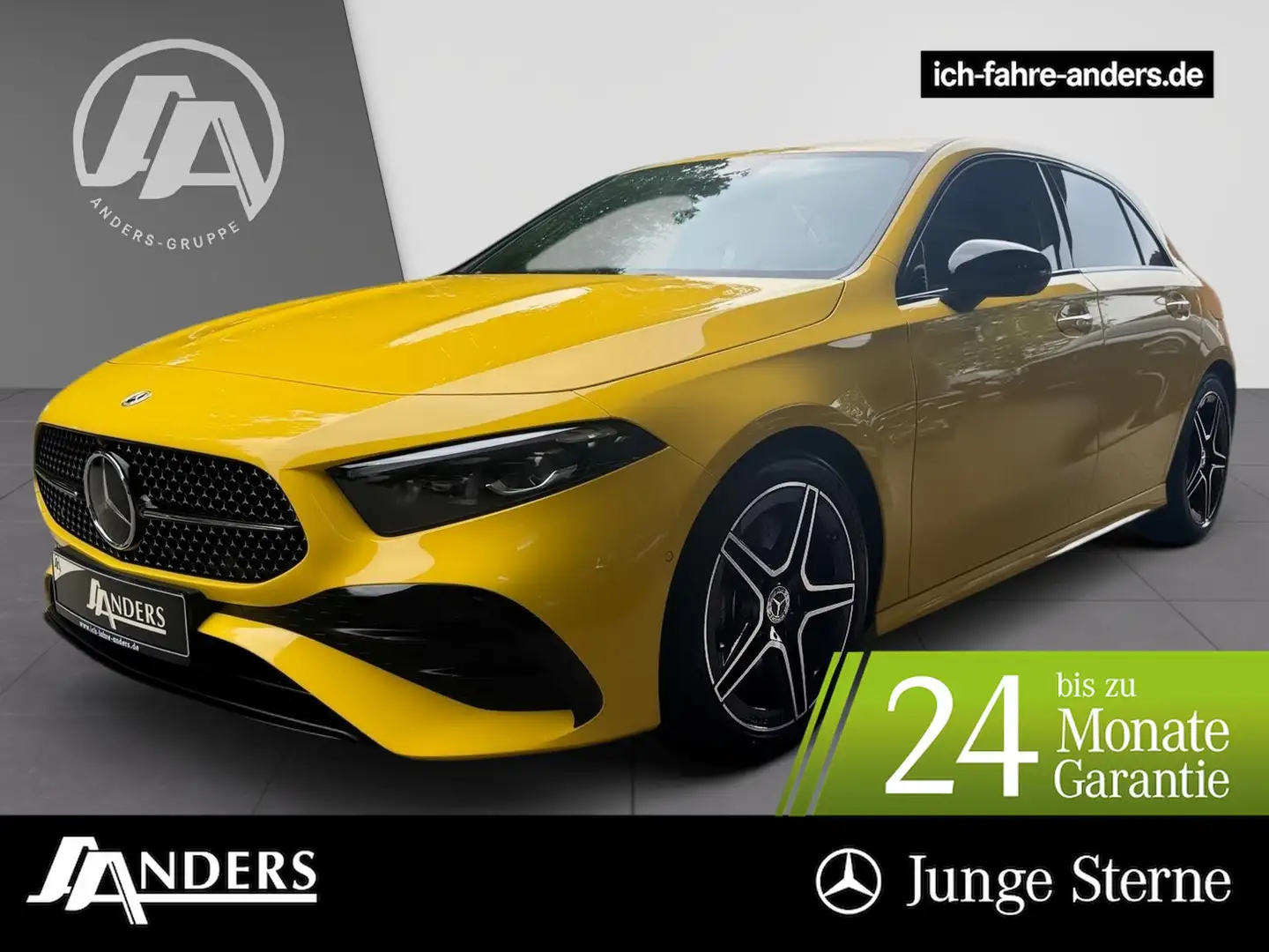 Mercedes-Benz A 220 d AMG PREMIUM+NIGHT+Distr+M-BEAM+SOUND+Key Geel - 1