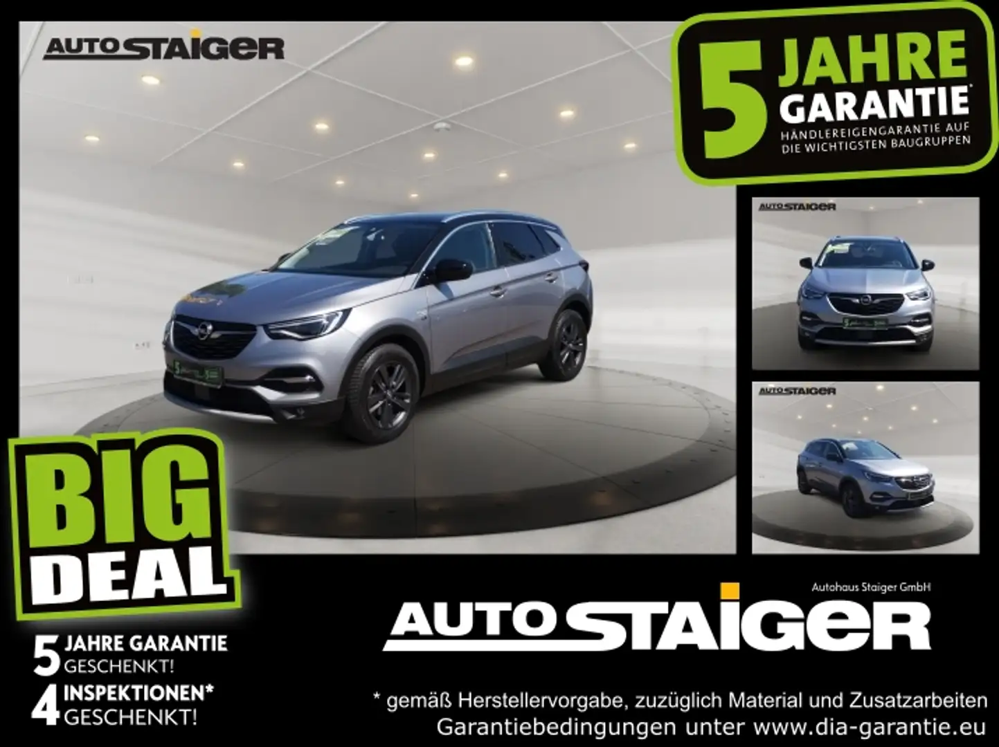 Opel Grandland 1.2 Turbo  2020 FLA 360 ParkAss. LM Grau - 1