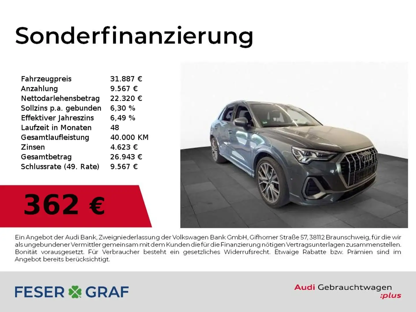Audi Q3 2.0 TDI qu S tronic S Line Int Navi,Matrix,Leder,A Grau - 1