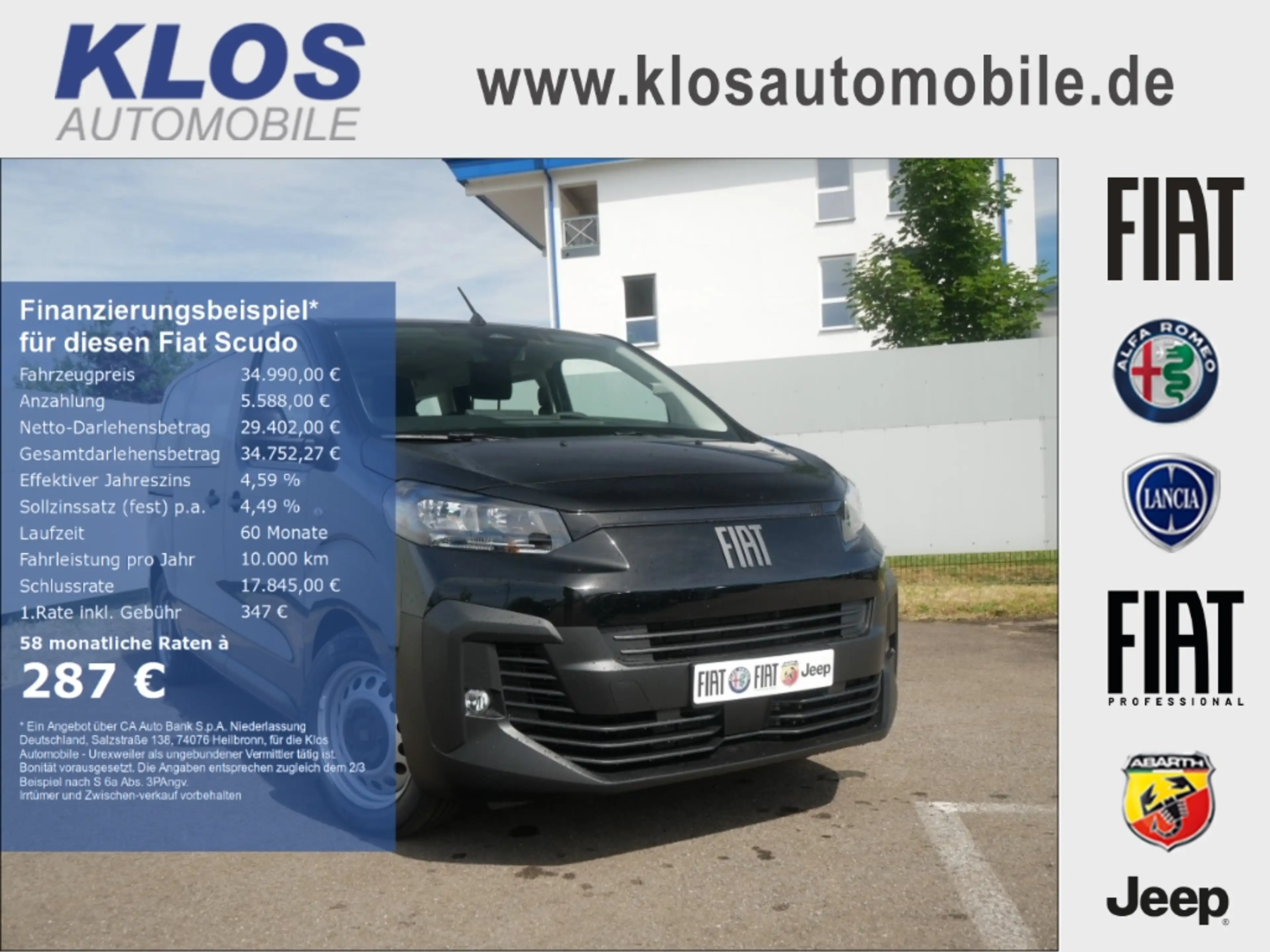 Fiat Scudo KOMBI L2 2.2L 180 PS AT8 AHK KAMERA 9-SITZER
