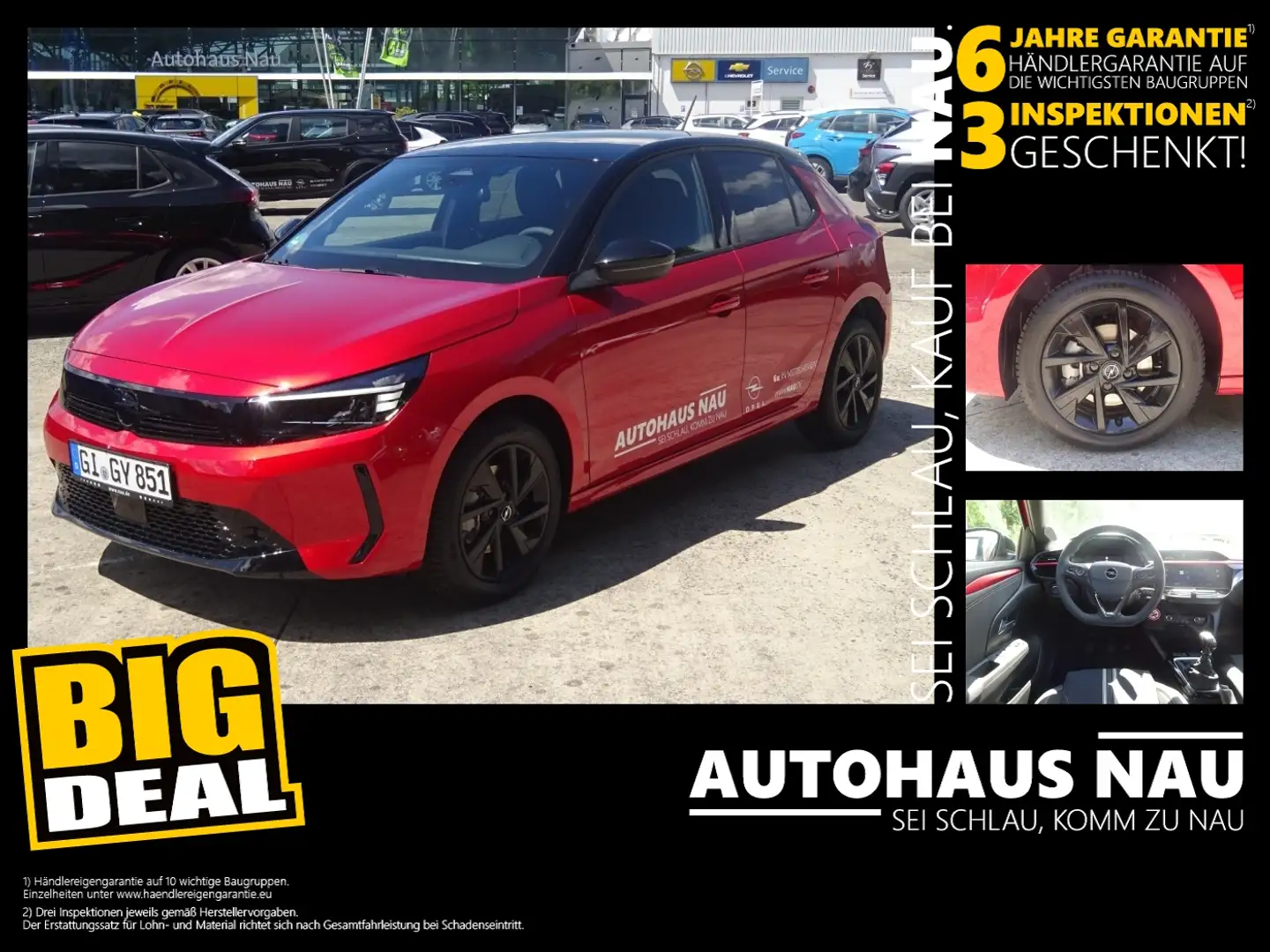 Opel Corsa YES 1.2 Turbo Inspektionspaket Big Deal! Rot - 1
