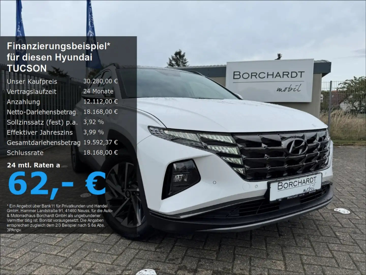 Hyundai TUCSON *Mild-Hybrid*48V *2WD*Automatik*Navi*SHZ*Weiß* Weiß - 1