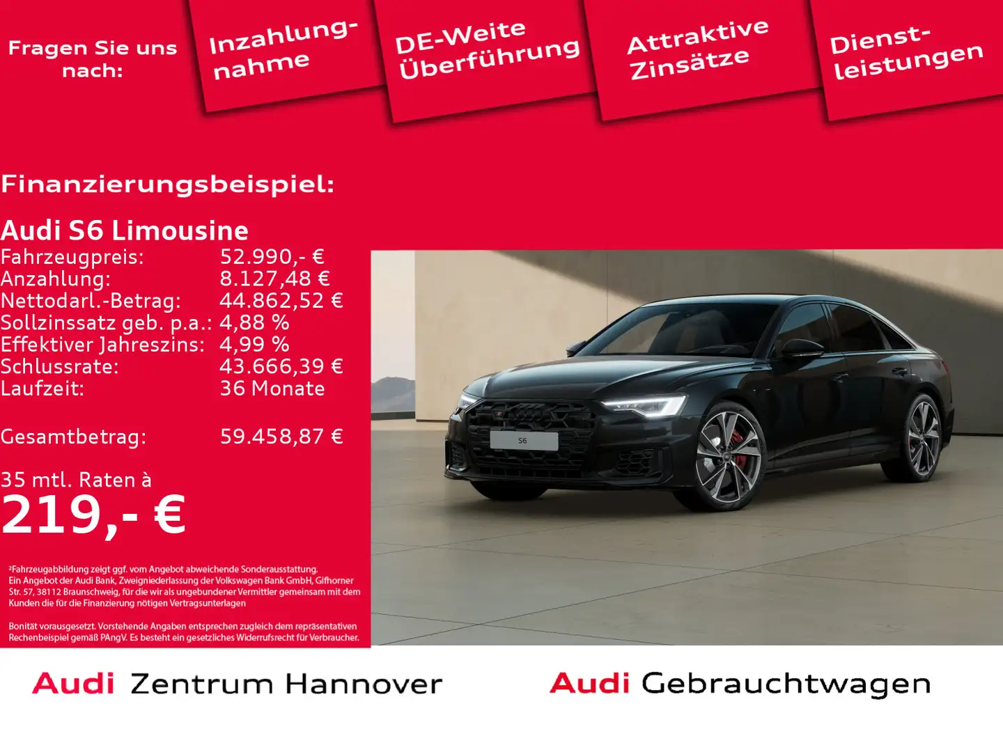 Audi S6 55 TDI quattro Head-Up Pano Luft B& Zwart - 1