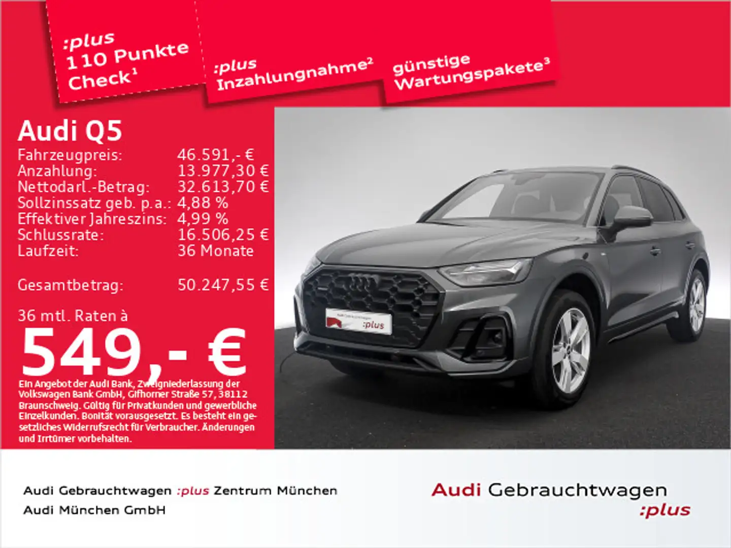 Audi Q5 40 TDI qu. S tronic 2x S line StdHzg/AHK/Navi Grau - 1