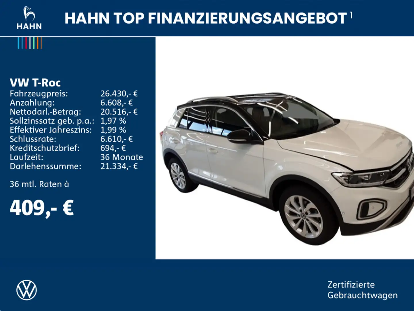 Volkswagen T-Roc 1.0TSI Style LED Standh Beats Navi ACC APP Weiß - 2