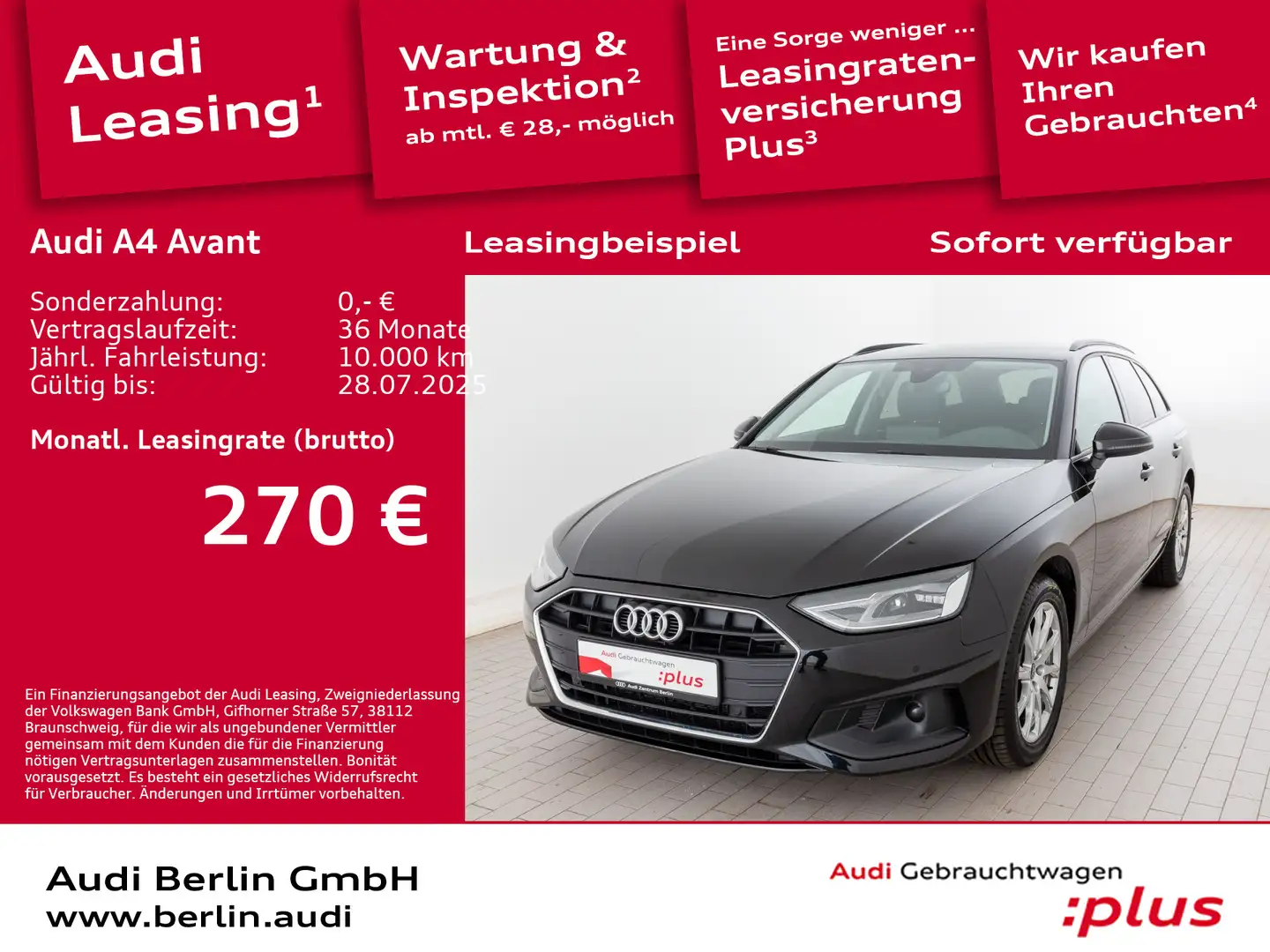 Audi A4 30 TDI S tr. NAVI VIRTUAL LED Schwarz - 1