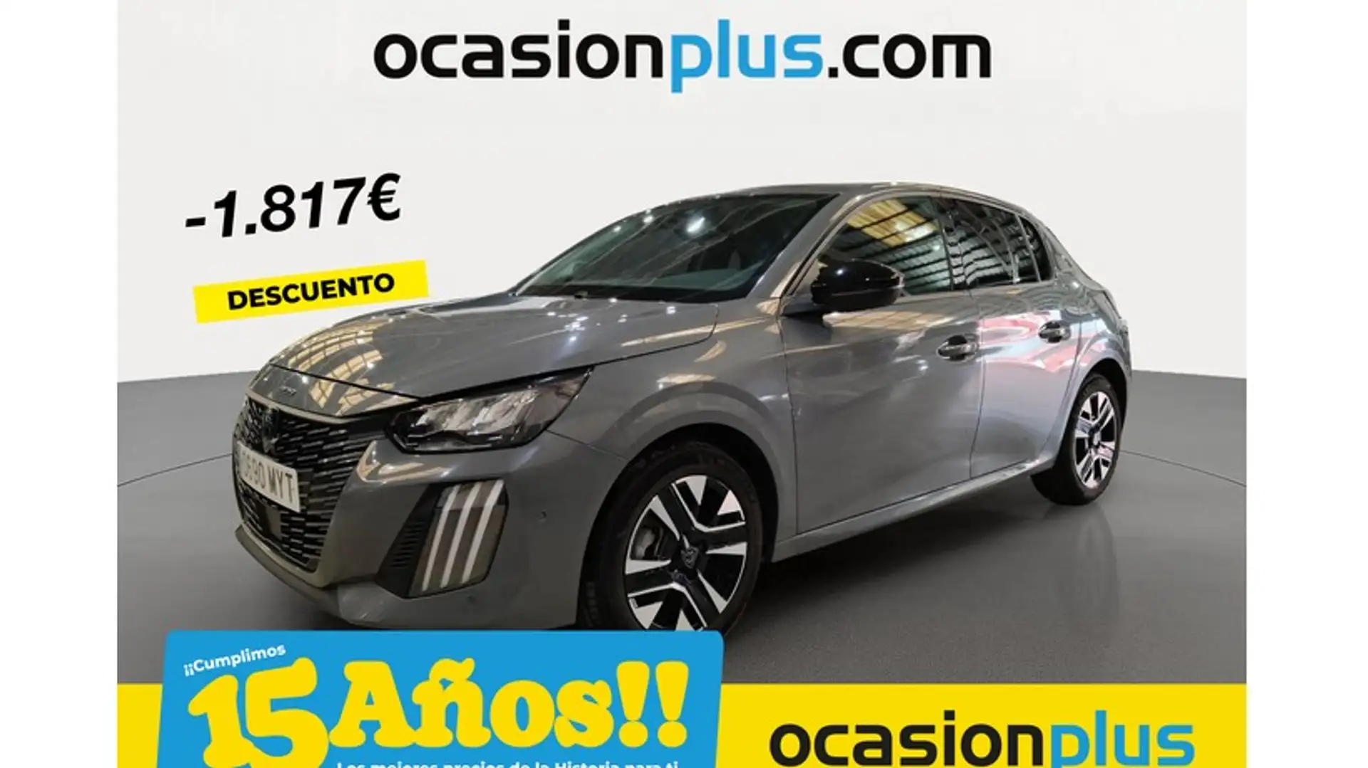 Peugeot 208 1.2 Hybrid Allure e-DCS6 100 Gris - 1