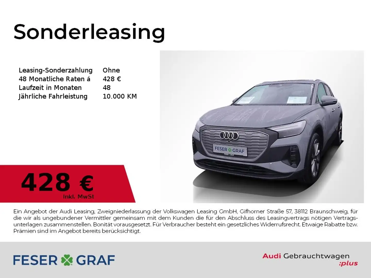 Audi Q4 e-tron 45 S line Int. ACC LED Navi Pano RüKa Grau - 1