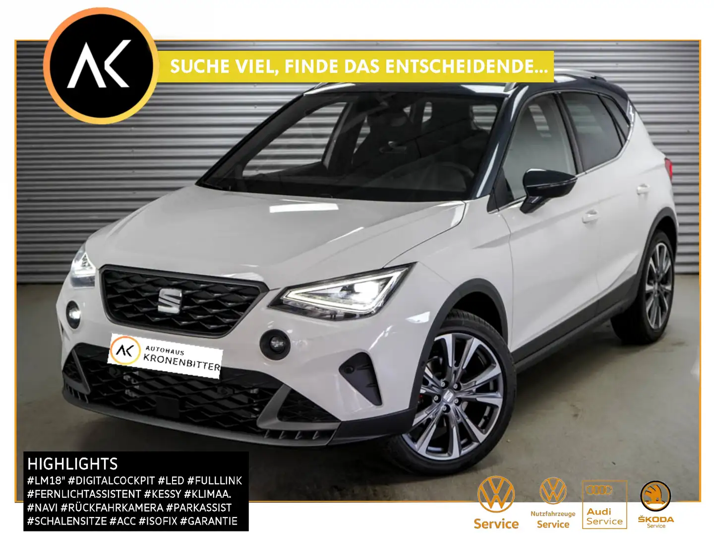 SEAT Arona Arona 1.5 TSI FR DSG 150PS-LED Navi Kamera FullLin Weiß - 1