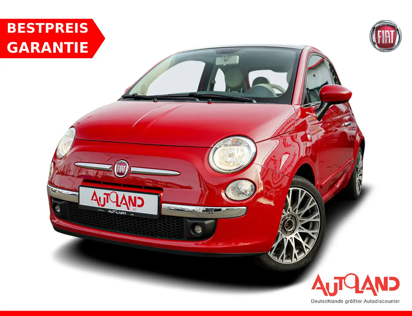 Fiat 500 1.2 Lounge Klima AUX Panorama Rot - 1