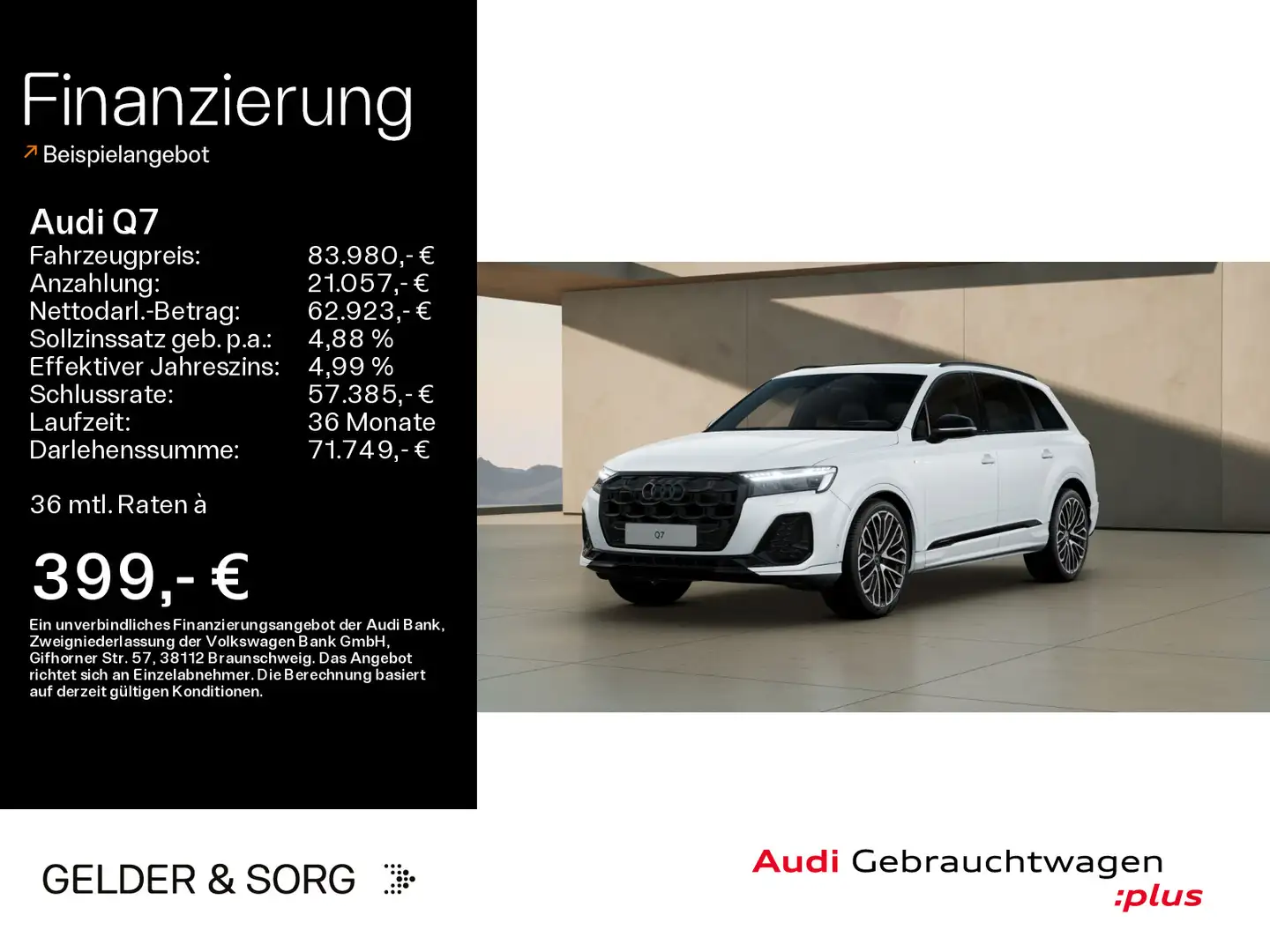Audi Q7 50 TDI qu. S line Sport*Air*Pano*B&O*AHK*HuD Weiß - 1