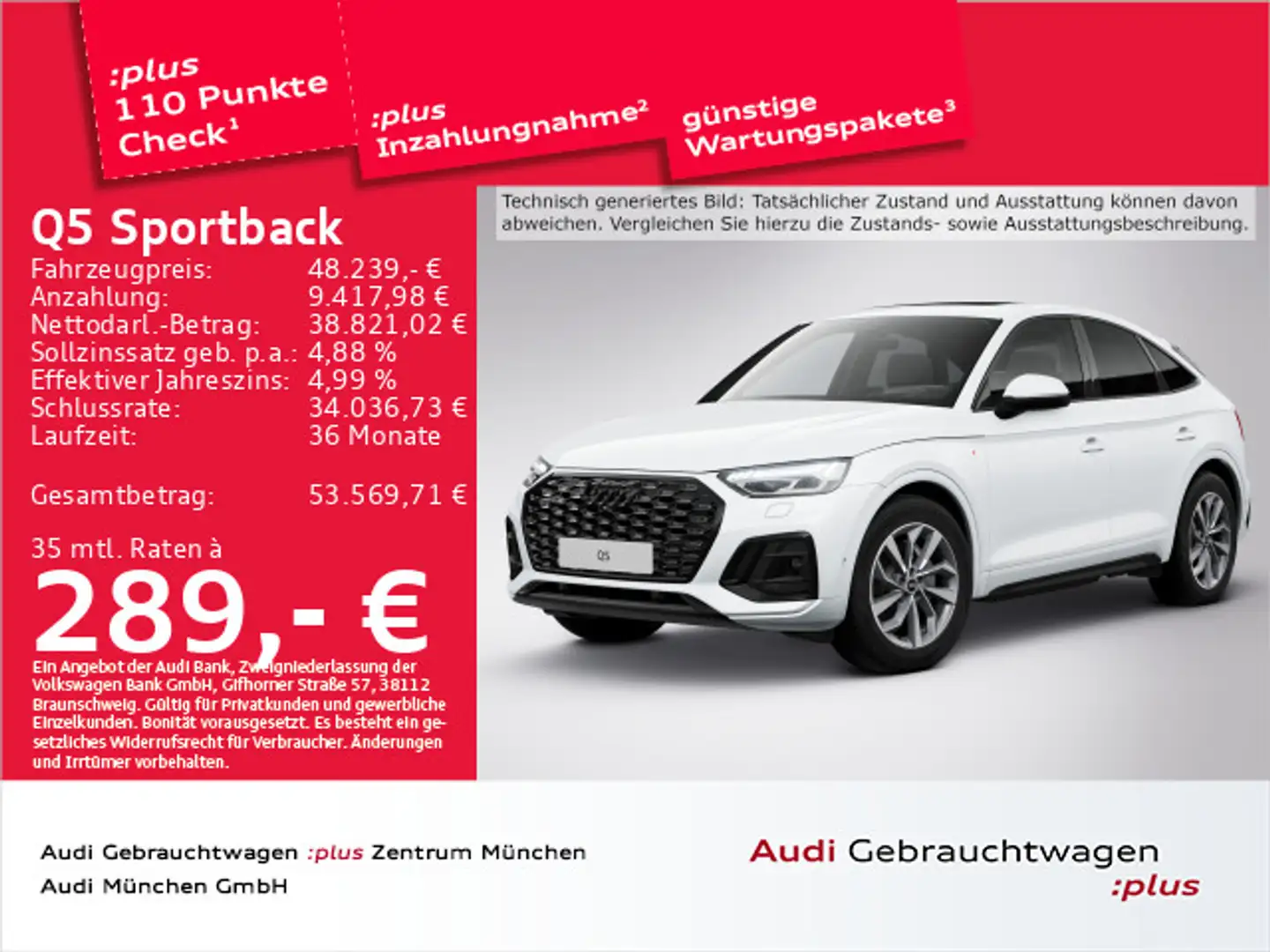 Audi Q5 40 TDI qu. S tronic 2x S line StdHz Weiß - 1