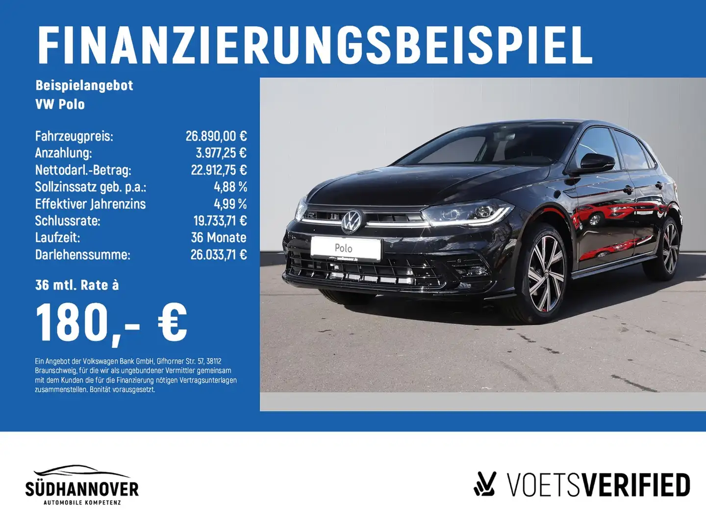 Volkswagen Polo R-Line 1.0 TSI DSG NAVI+LED+SHZ+PDC+KAMERA Schwarz - 2