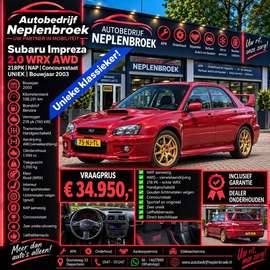 2.0 WRX AWD 218PK NAP Concoursstaat UNIEK Bj 2003