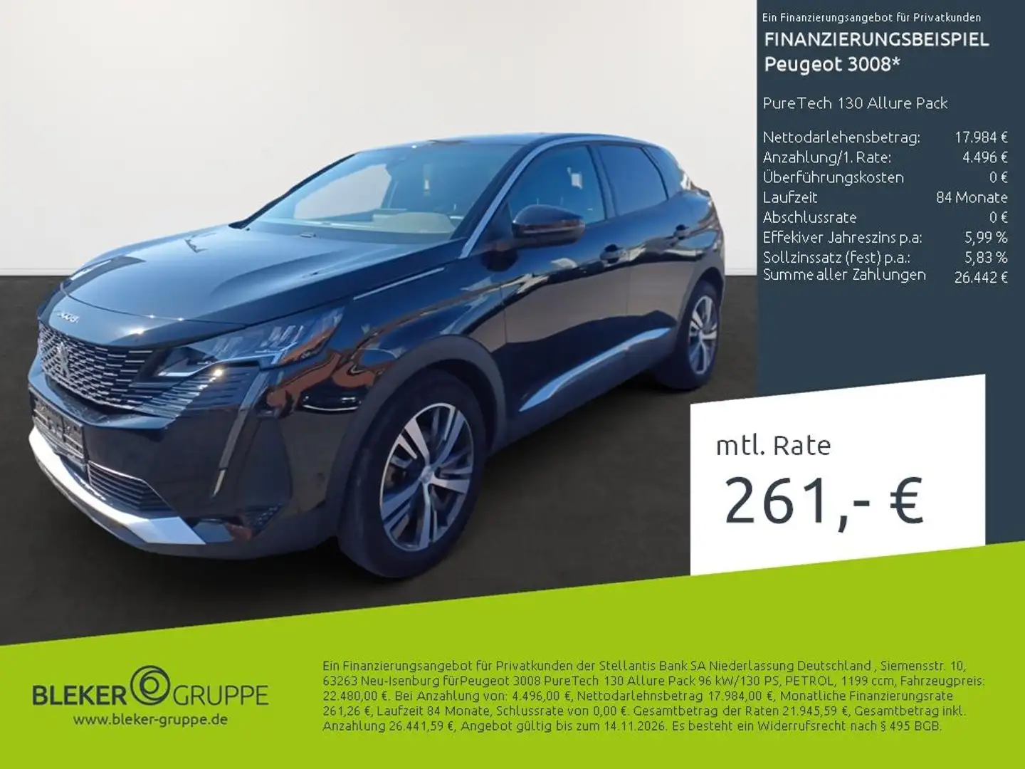 Peugeot 3008 PureTech 130 Allure Pack Noir - 1