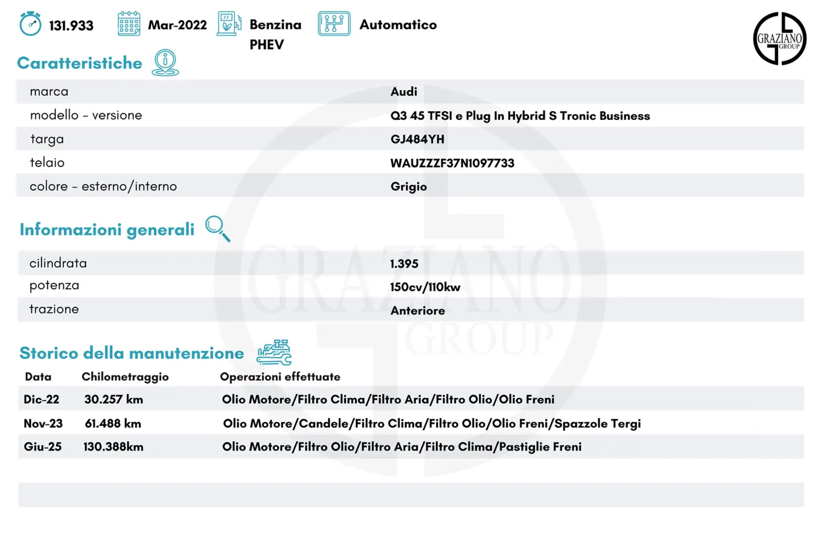 Audi Q3 45 TFSI PHEV e S tronic Business Grau - 2