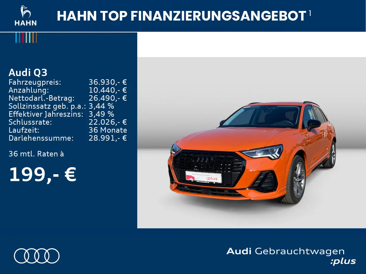 Audi Q3 35TFSI S tronic S line Virtual AHK LED CarPla Orange - 2