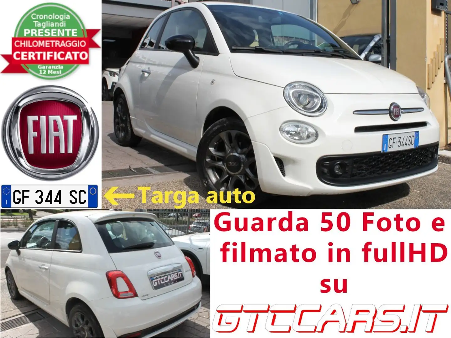 Fiat 500 1.0 hybrid Connect 70cv IVA DEDUCIBILE PREZZO VERO Wit - 1