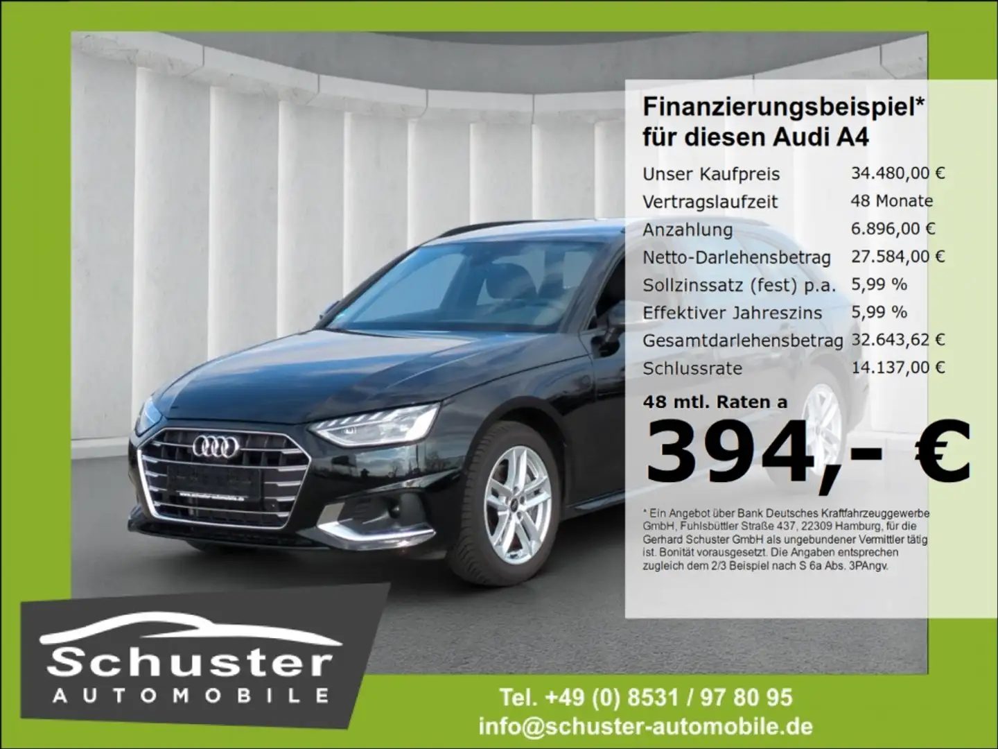 Audi A4 Avant advanced 40TDI*S-tron 360°Kam ACC Navi Schwarz - 1