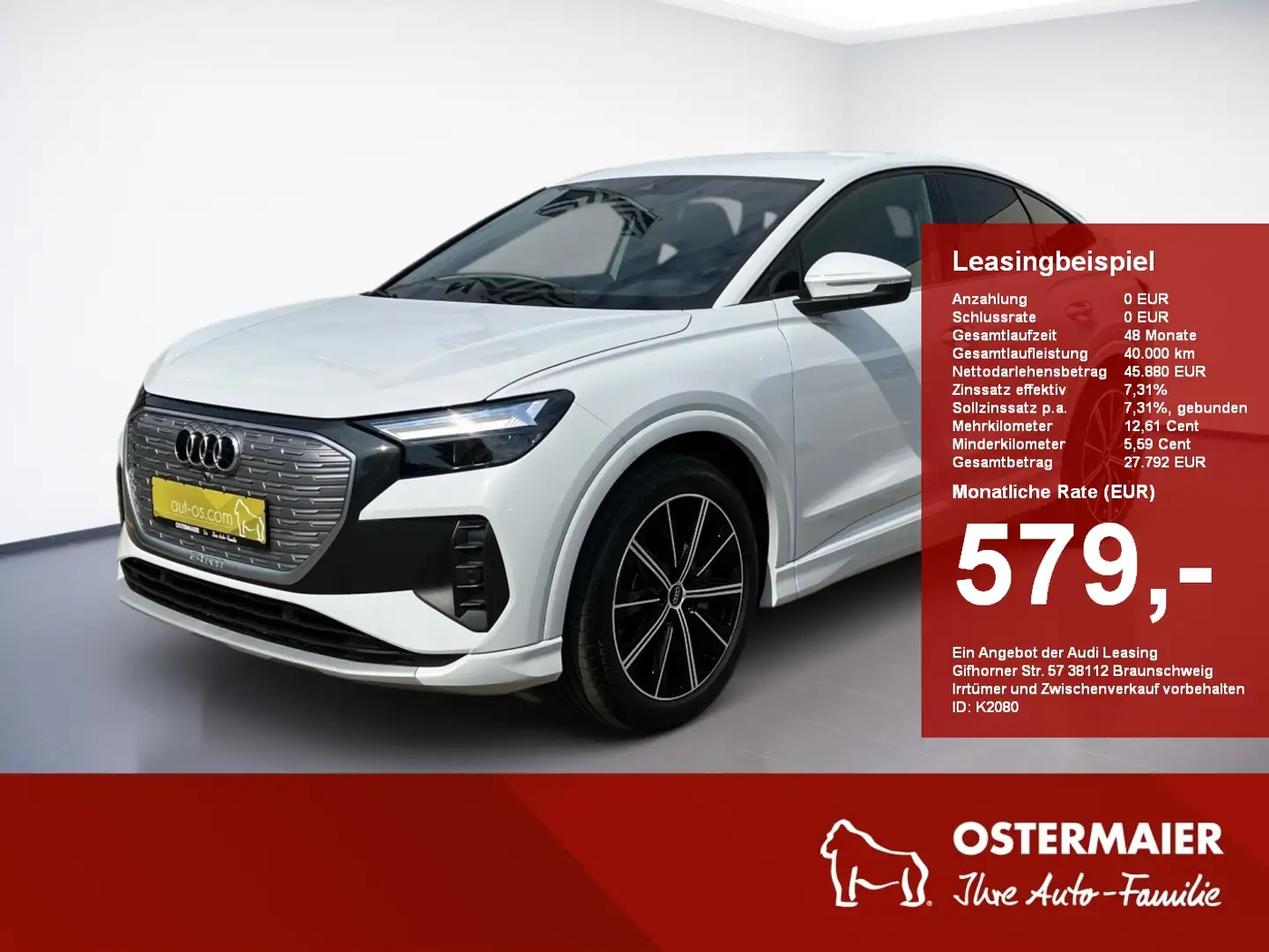 Audi Q4 e-tron Q4 Sportback e-tron S-LINE 40 204PS.LED.NAVI.VIRTU Blanc - 1