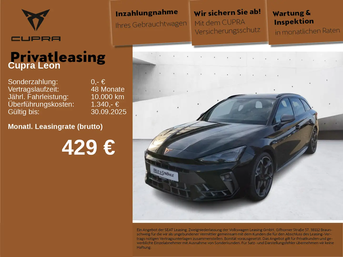 CUPRA Leon Sportstourer VZ 2.0TSI 245kW AHK SENNHEISER Zwart - 1