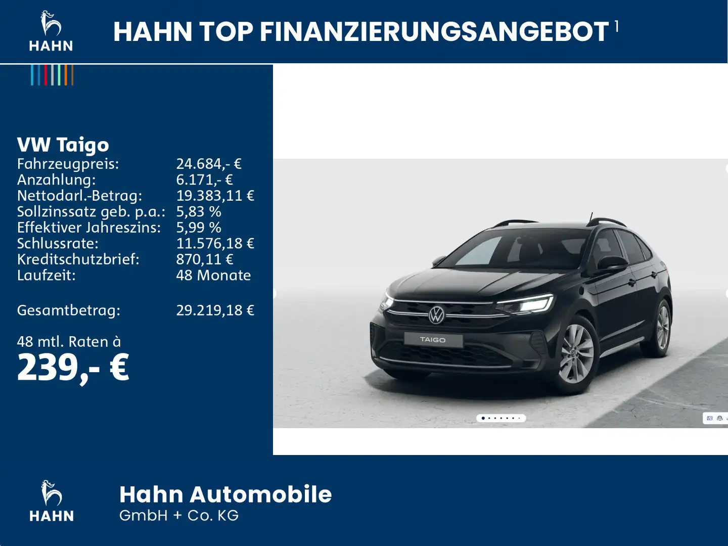 Volkswagen Taigo GOAL 1,0 l TSI OPF 116 PS DSG Ganzjahresre Schwarz - 2