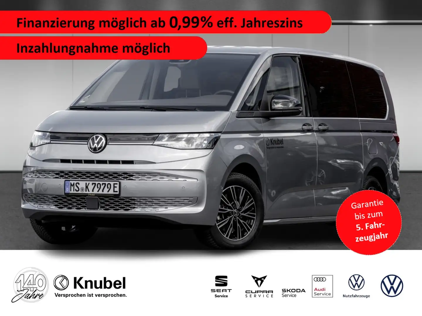 Volkswagen T7 Multivan GOAL eHybrid 4M lang LED TravelAss. App-Connect Silber - 1