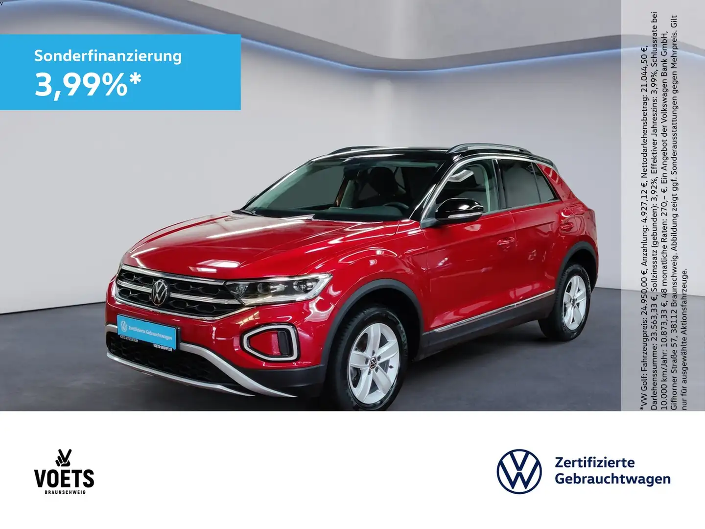 Volkswagen T-Roc Style 2.0 TDI LED+App-Connect+SHZ Rood - 1