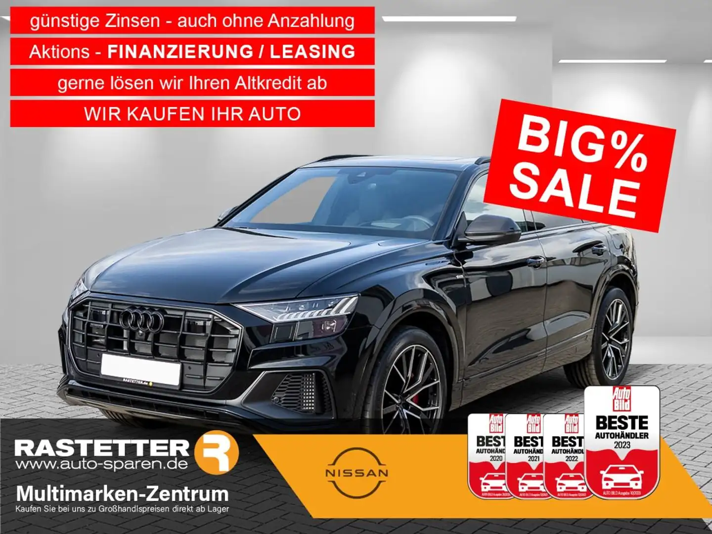 Audi Q8 60TFSIe competition plus S-line+Valcona+PanoSD+Car Schwarz - 1