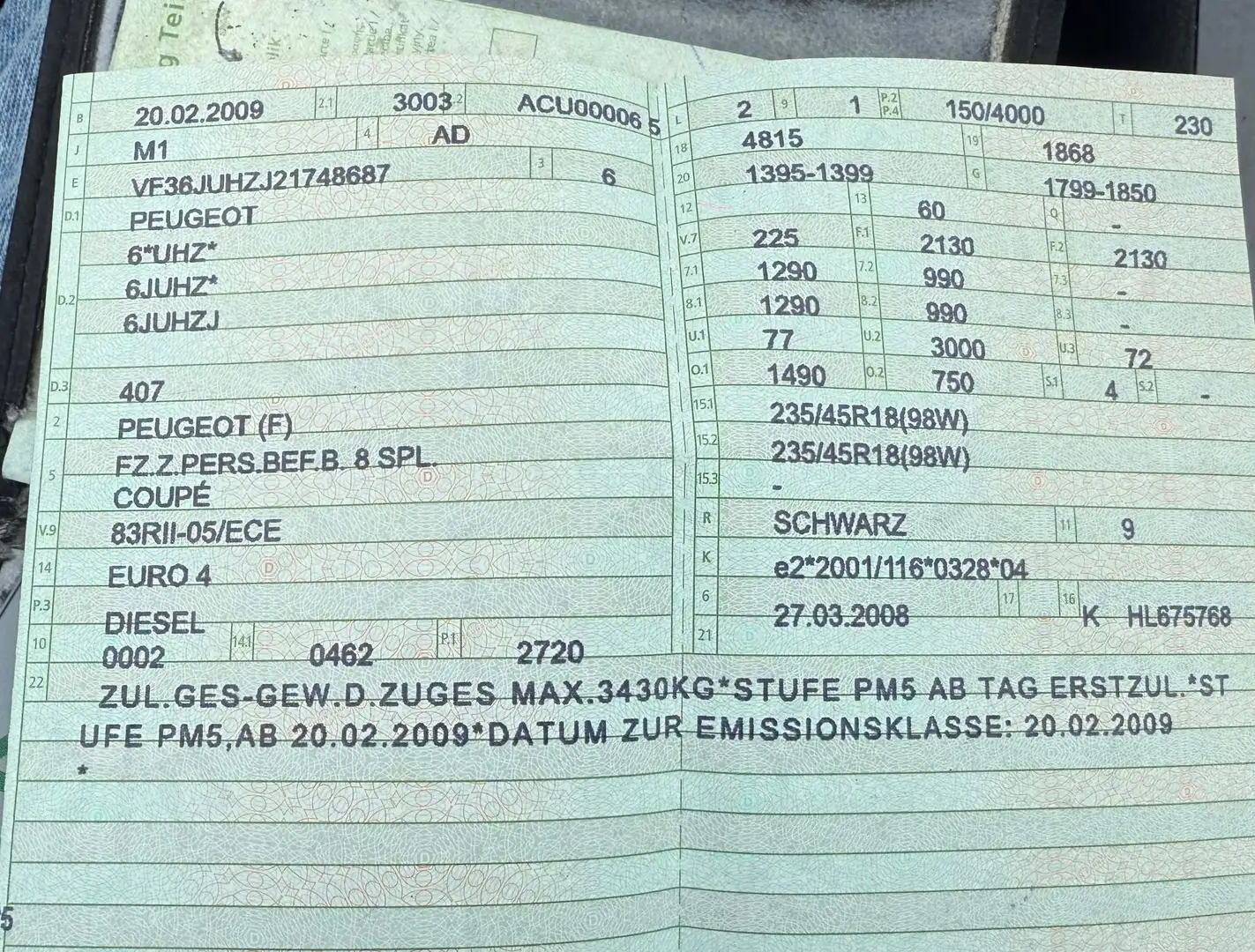 Peugeot 407 407 Coupe V6 HDi FAP 205 Sport Schwarz - 2