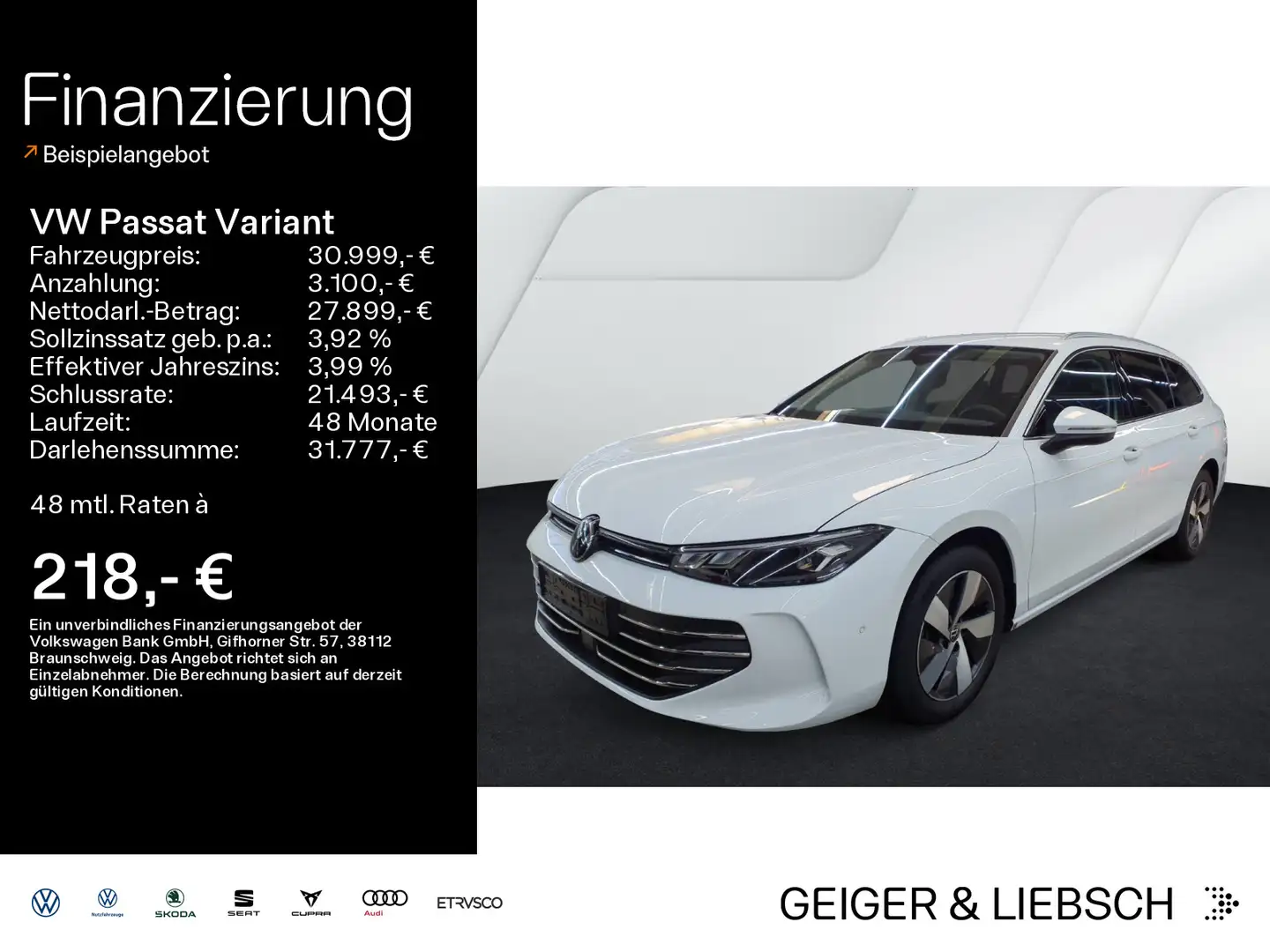 Volkswagen Passat Variant 1.5 eTSI DSG BUSINESS*LED*AHK*KAM Weiß - 1