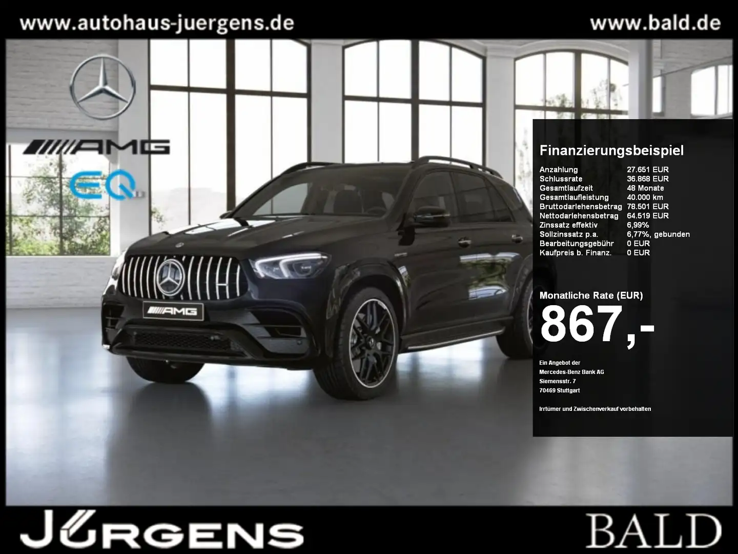 Mercedes-Benz GLE 63 AMG 4M+ Pano/Burm/Night/Sitzklima/HUD/360 Fekete - 1